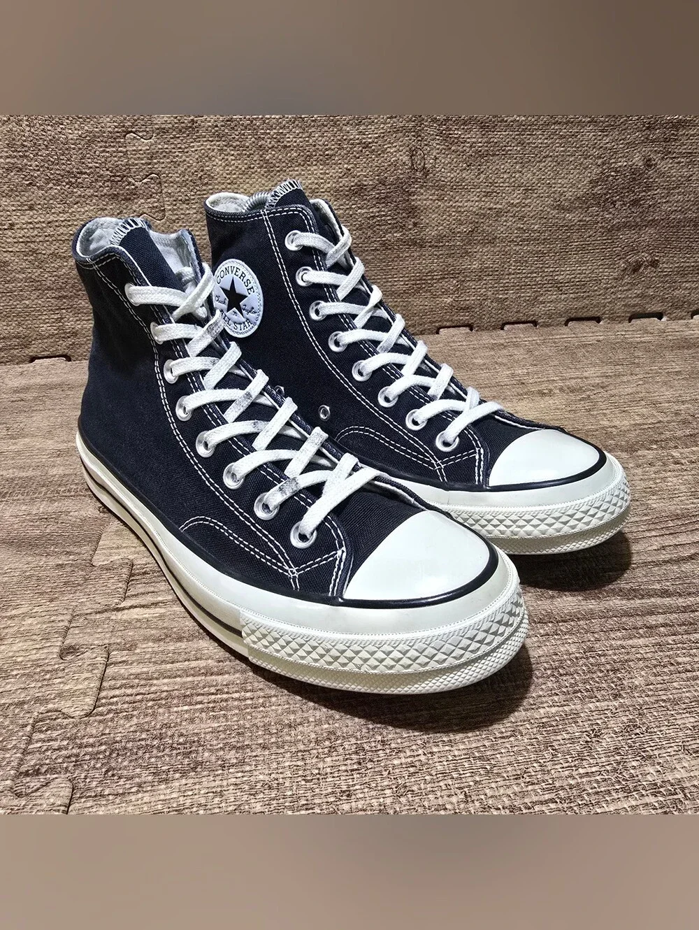 Converse Chuck 70 Hi Black Canvas High Top Sneakers 162050C Men 7.5 Women 9.5